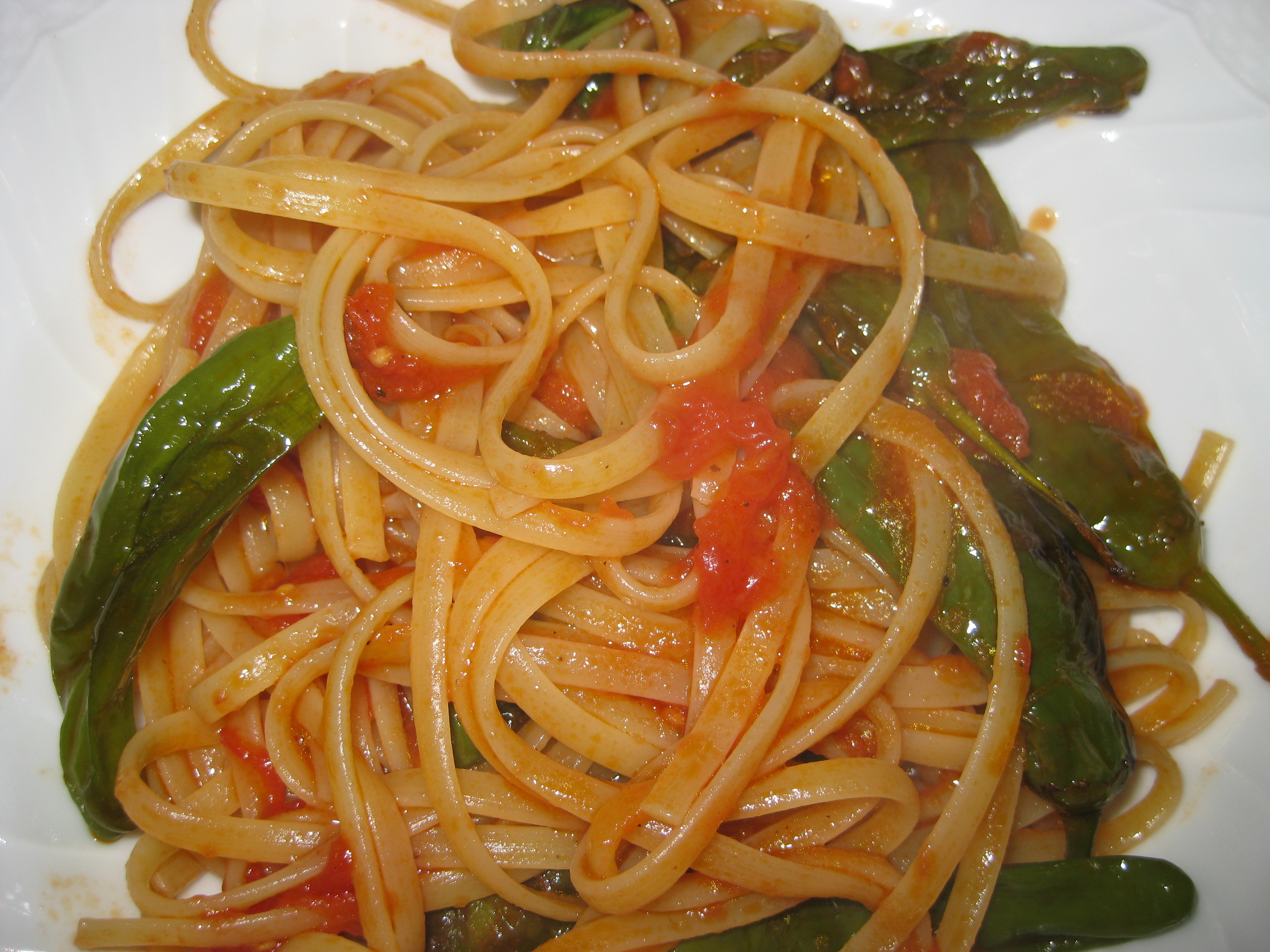 Linguine with Friarielli (or Shishitos) and Tomatoes