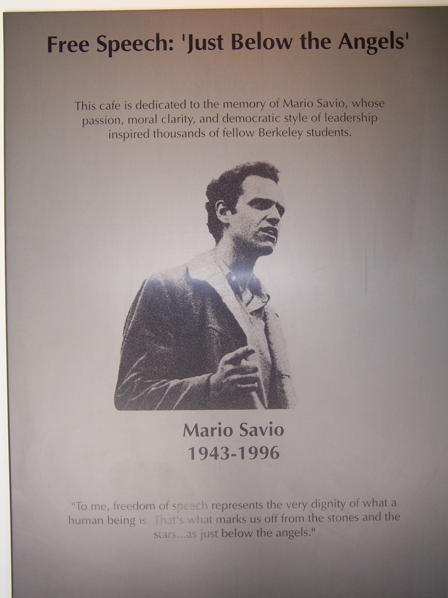 Mario Savio poster at the Free Speech Movement Cafe, UC Berkeley